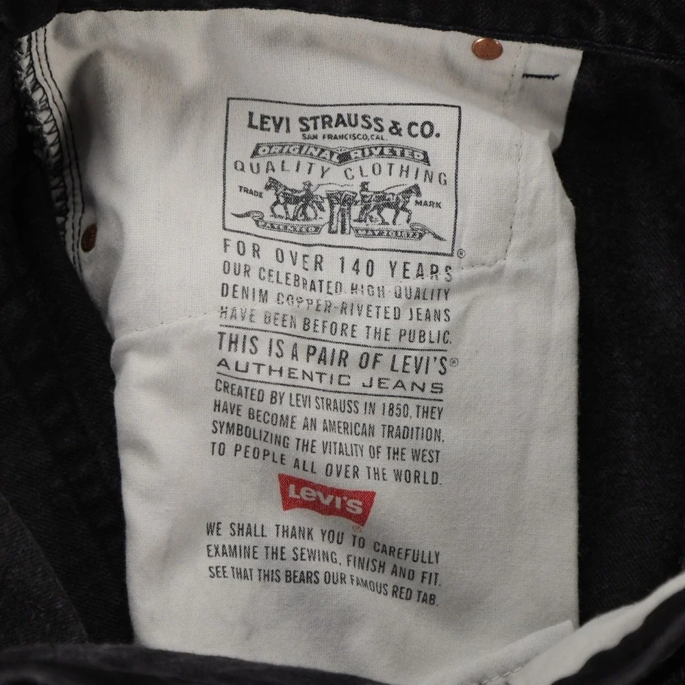 Levis 550 Relaxed Fit‎ Tapered Leg Black Jeans Mens 41x32 Made in USA Vintage